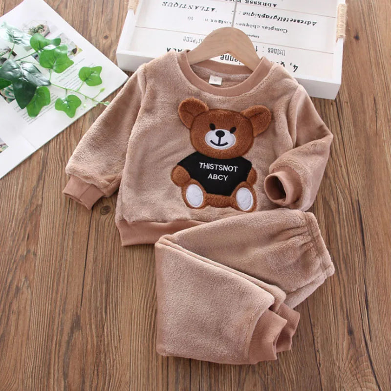 New Winter Baby Girls Boys Bear Sleepwear