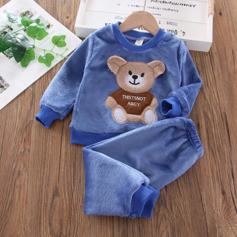 New Winter Baby Girls Boys Bear Sleepwear