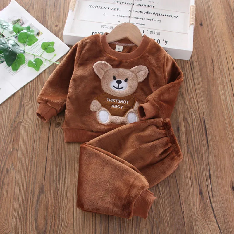 New Winter Baby Girls Boys Bear Sleepwear