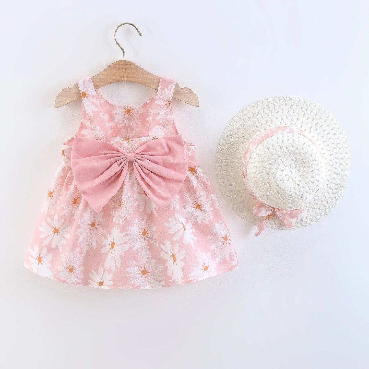 Girls Dress Floral Print Dress with Bow