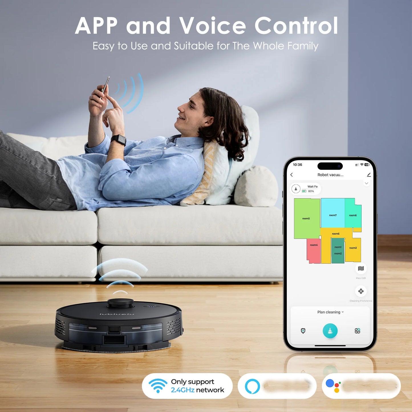 Lubluelu L15 Robot Vacuum And Mop Combo