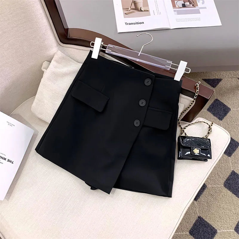 High Waist Suit Shorts Skirt