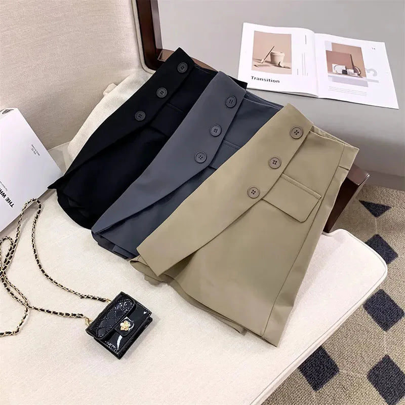 High Waist Suit Shorts Skirt