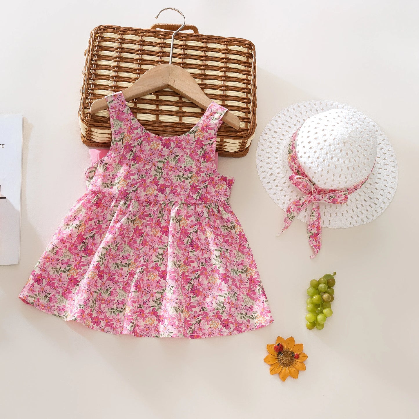 Summer 2-Piece Baby Dress+Sun Hat