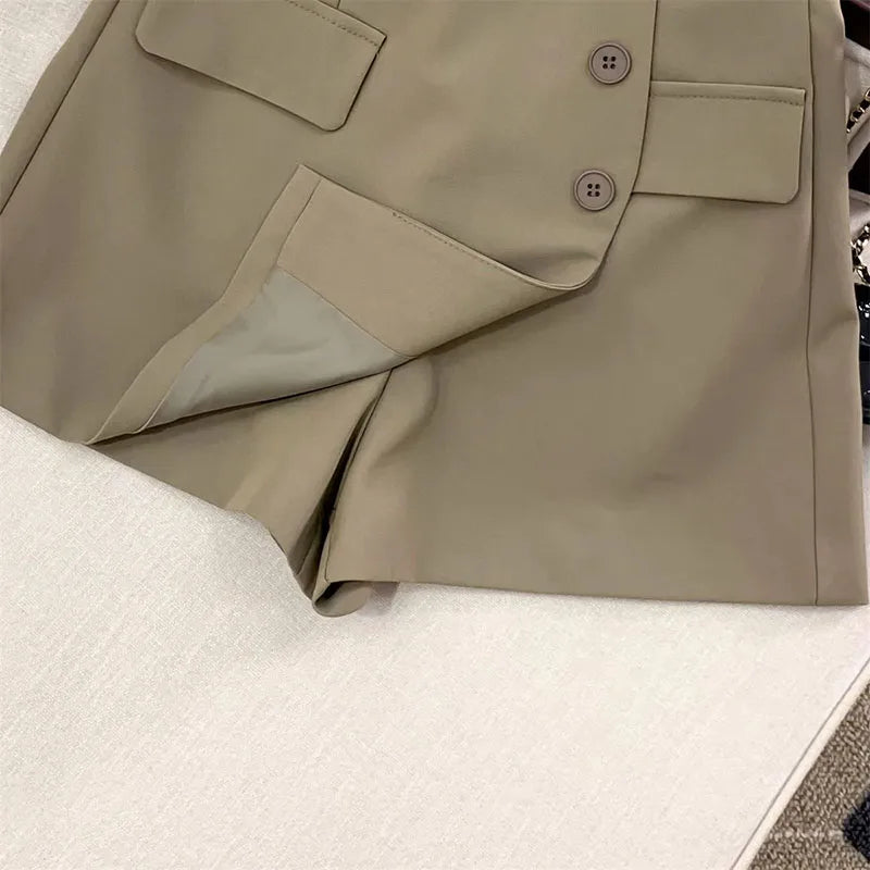 High Waist Suit Shorts Skirt
