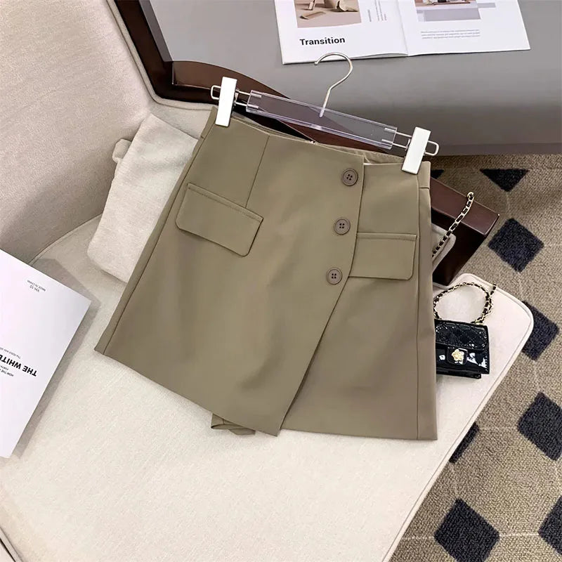 High Waist Suit Shorts Skirt