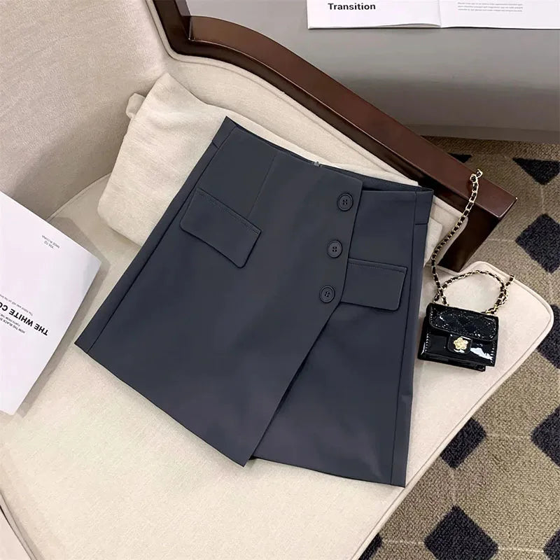 High Waist Suit Shorts Skirt
