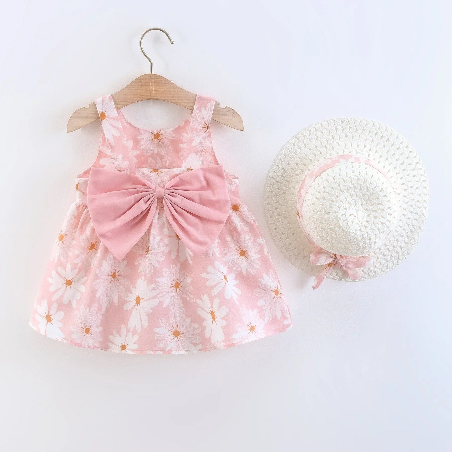 Girls Dress Floral Print Dress with Bow