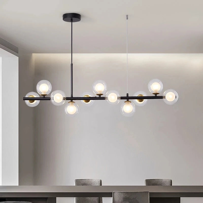 LED Pendant Gold Light Glass Ball Hanging Lamp