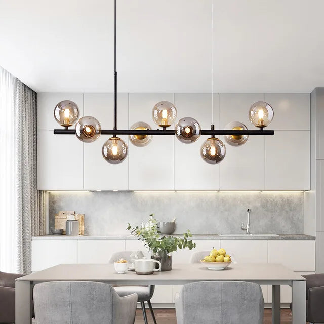 LED Pendant Gold Light Glass Ball Hanging Lamp