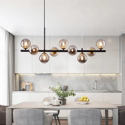 LED Pendant Gold Light Glass Ball Hanging Lamp