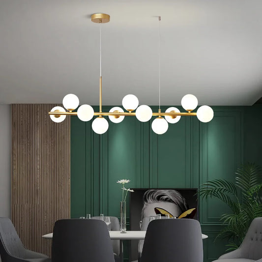 LED Pendant Gold Light Glass Ball Hanging Lamp