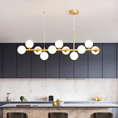 LED Pendant Gold Light Glass Ball Hanging Lamp