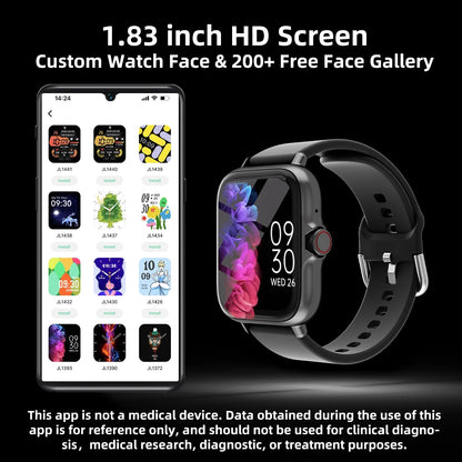 Waterproof Smart Watch For iPhone and Android 1.83"