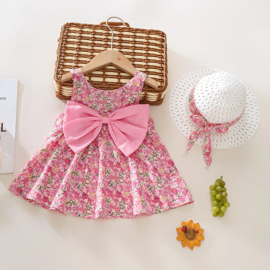 Summer 2-Piece Baby Dress+Sun Hat