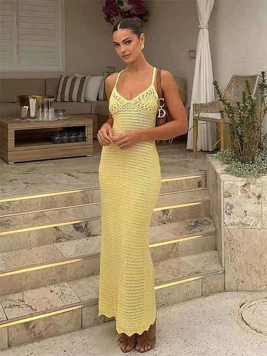 Solid Knit Cut Out Cover Up