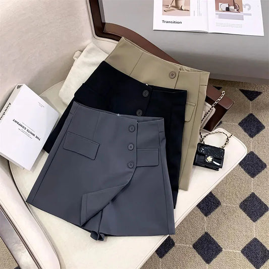 High Waist Suit Shorts Skirt