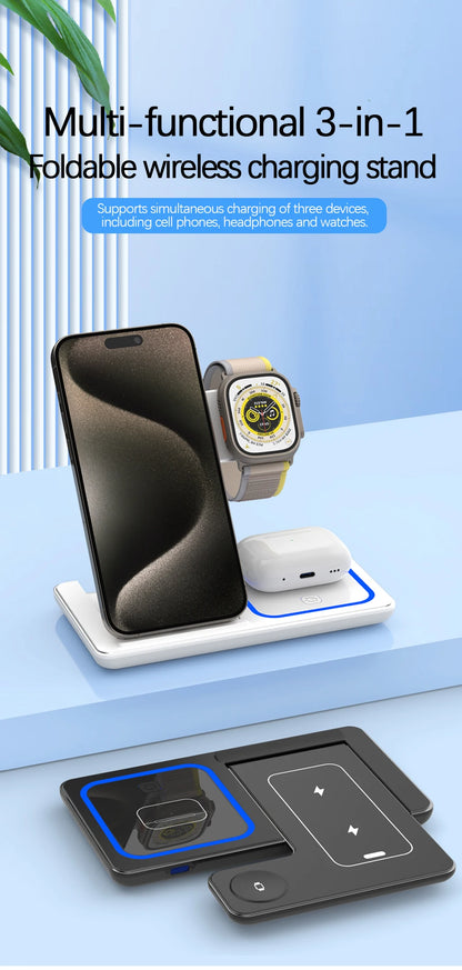 LED Fast Wireless Charger Stand 3 in 1