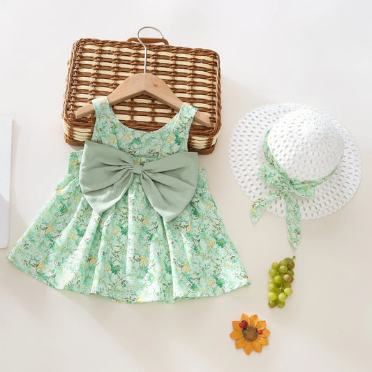 Summer 2-Piece Baby Dress+Sun Hat