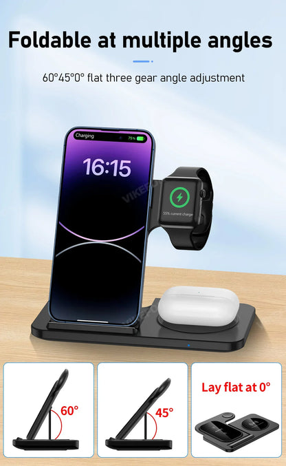 LED Fast Wireless Charger Stand 3 in 1