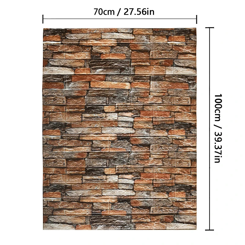 Brick 3D Wall Sticker Foam Self Adhesive