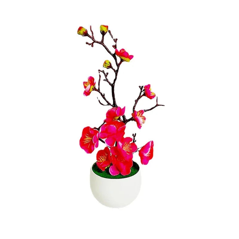 Bonsai Silk Flowers Blossoms Artificial Plant