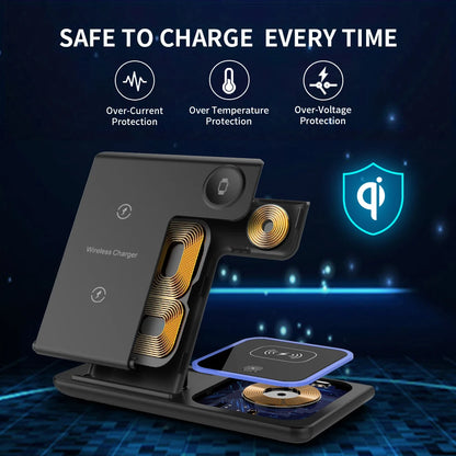 LED Fast Wireless Charger Stand 3 in 1