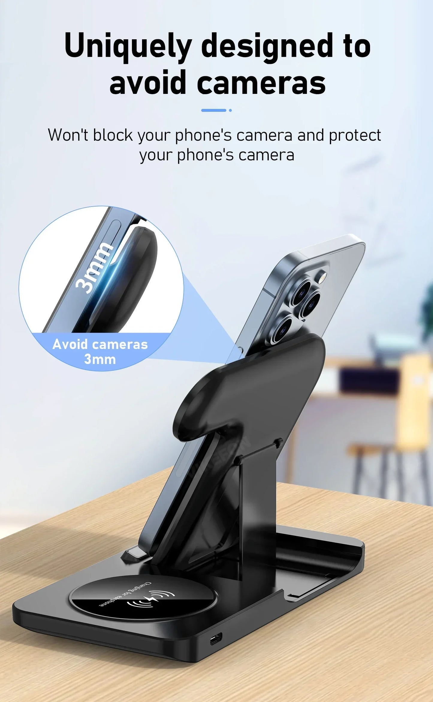 LED Fast Wireless Charger Stand 3 in 1