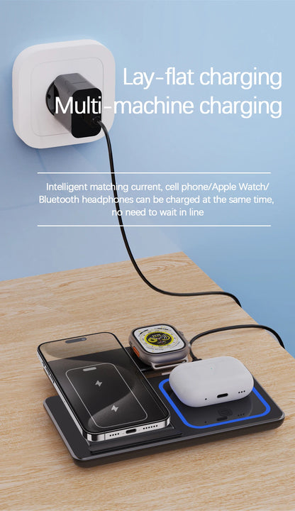 LED Fast Wireless Charger Stand 3 in 1