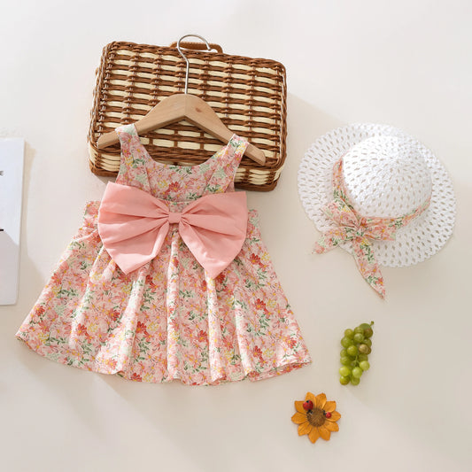 Summer 2-Piece Baby Dress+Sun Hat