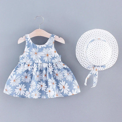 Girls Dress Floral Print Dress with Bow
