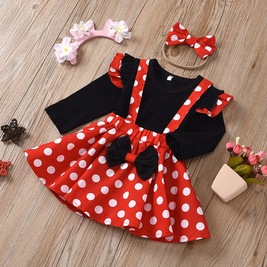 1-5 Years Minnie Cosplay Dress with Headband