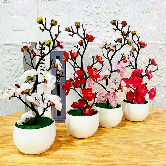 Bonsai Silk Flowers Blossoms Artificial Plant