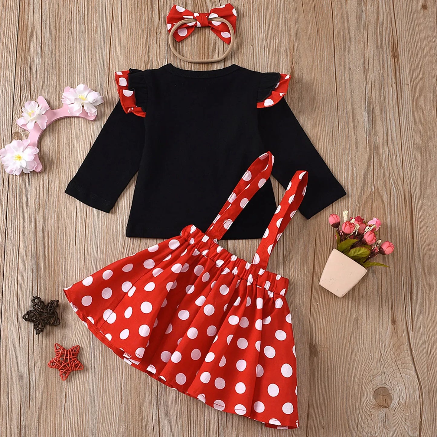 1-5 Years Minnie Cosplay Dress with Headband