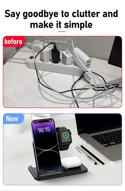 LED Fast Wireless Charger Stand 3 in 1